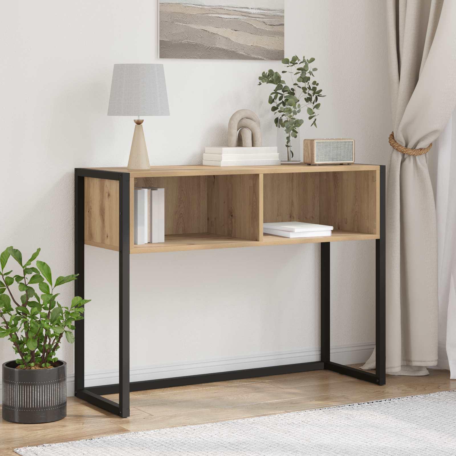 Endebord i industrielt design - Artisan eg, 100 × 36 × 75 cm, konstrueret træ billede