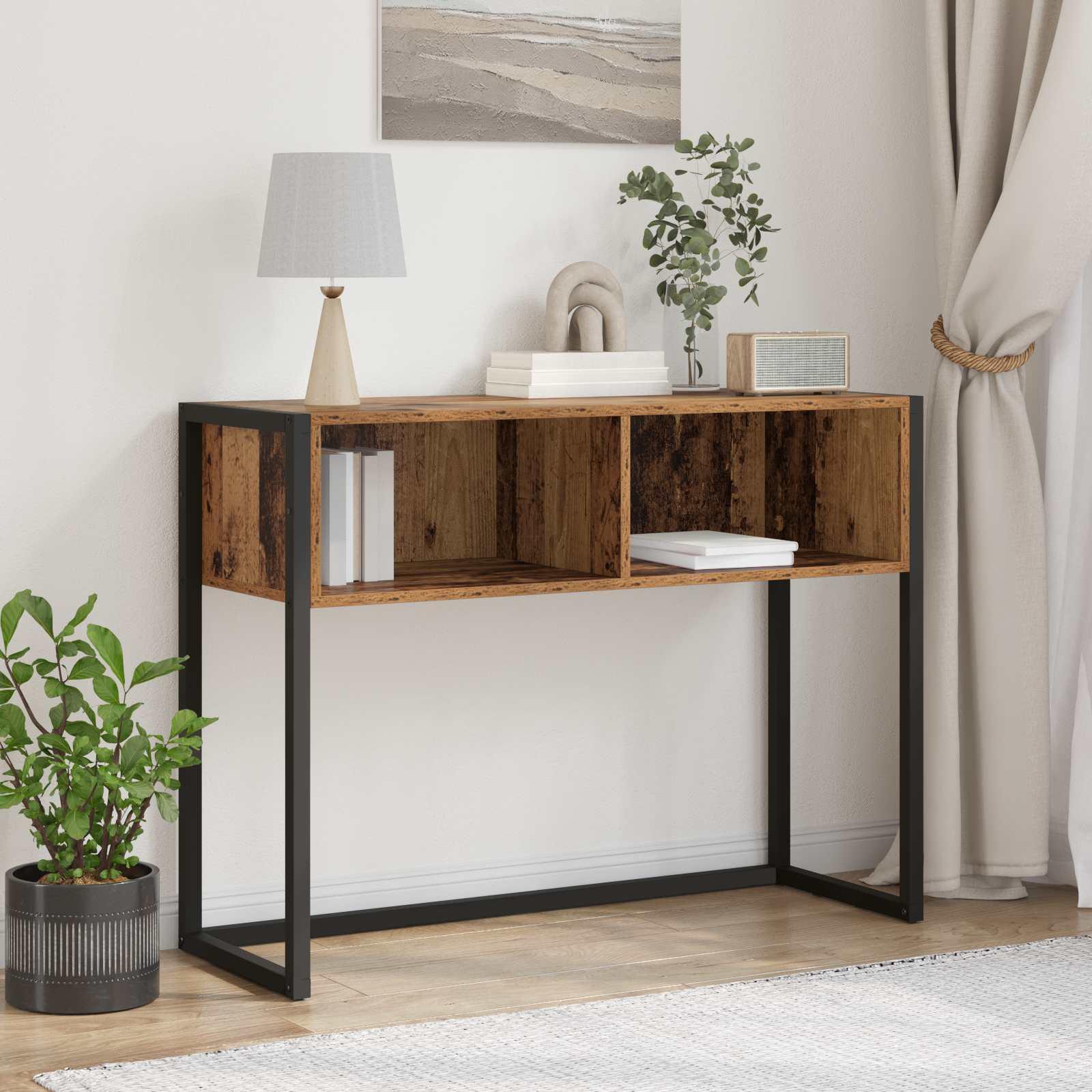 Endebord Gammelt træ 100 x 36 x 75 cm Konstrueret træ billede