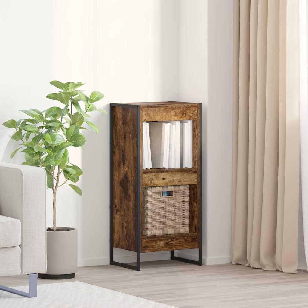Bogskab Røget Eg 80 x 30 x 155 cm Konstrueret træ billede