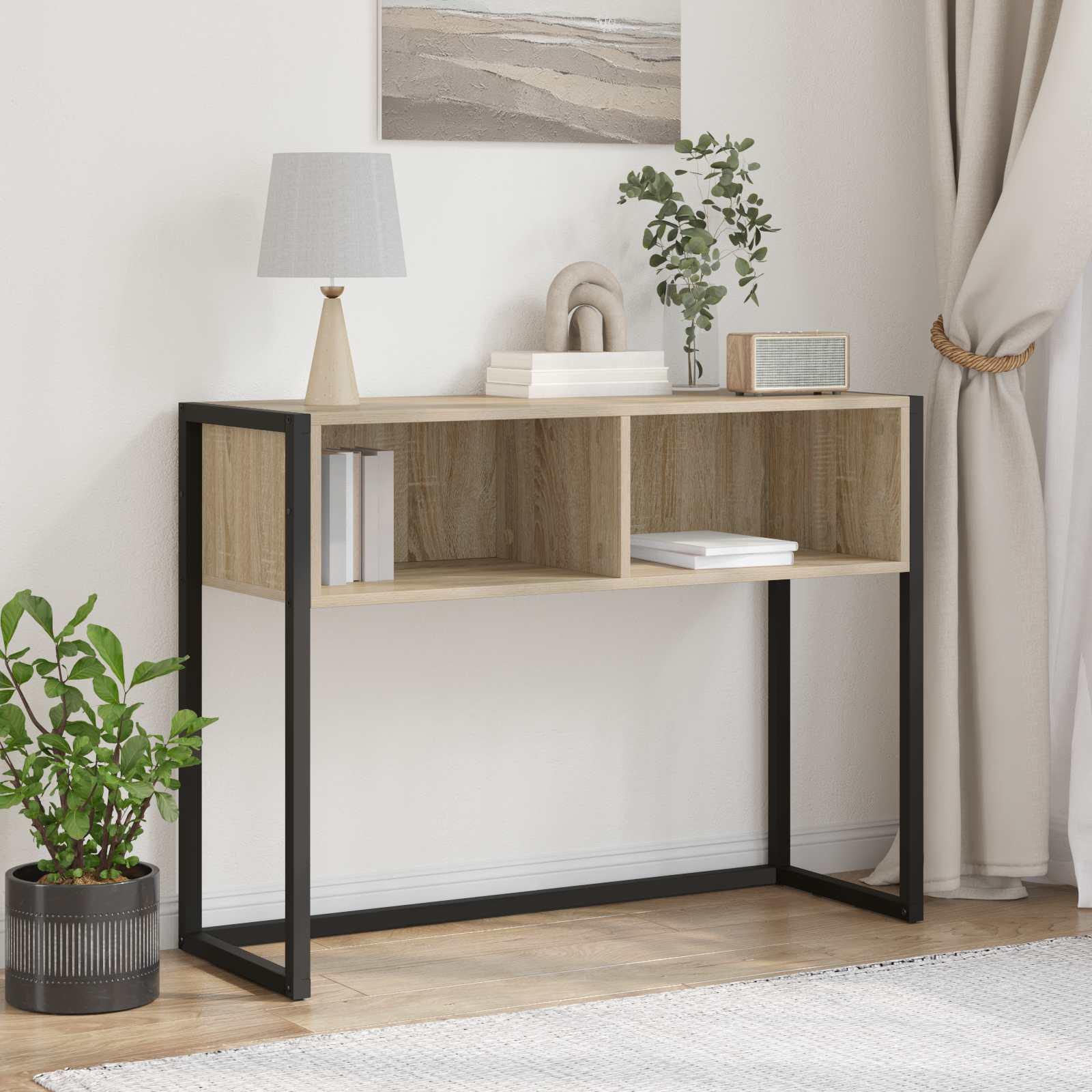 Endebord med opbevaring Sonoma 100 x 36 x 75 cm Konstrueret træ billede
