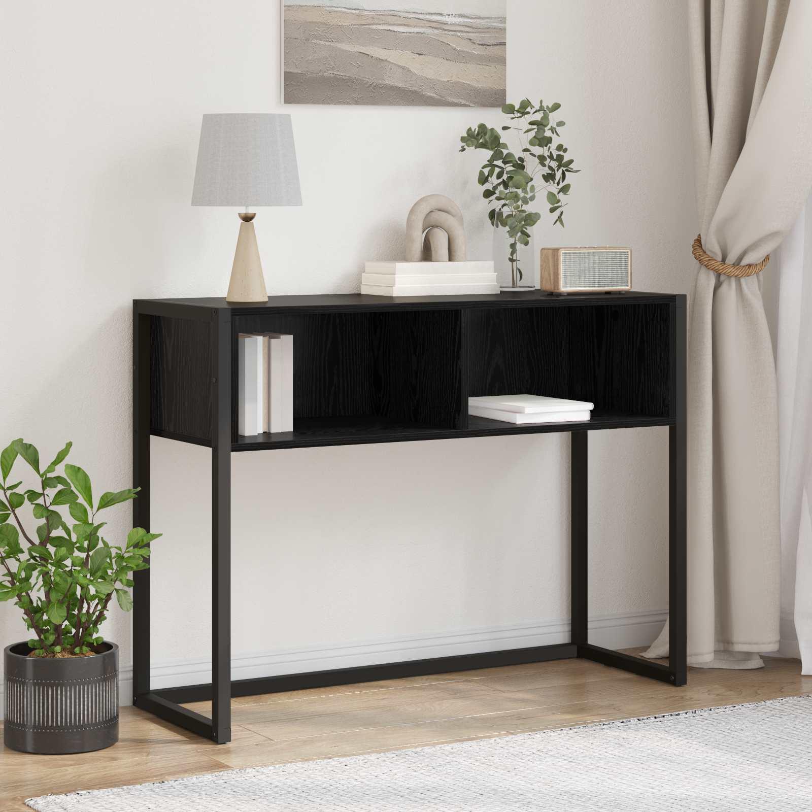 Endebord Sort eg 100 x 36 x 75 cm Konstrueret træ billede