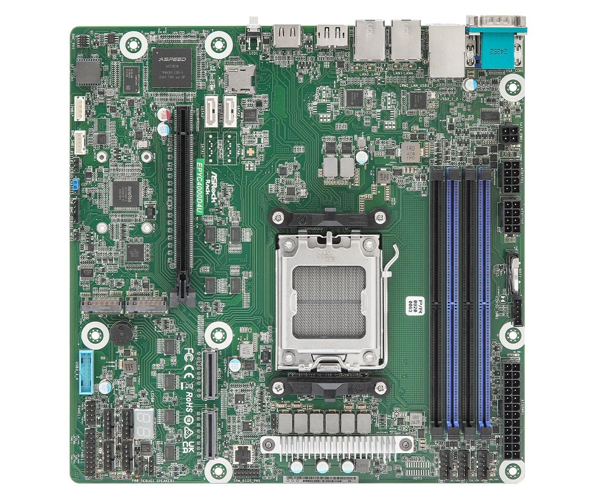 Bundkort micro ATX - Asrock EPYC4000D4U, KNOLL3 X300, Socket AM5 billede