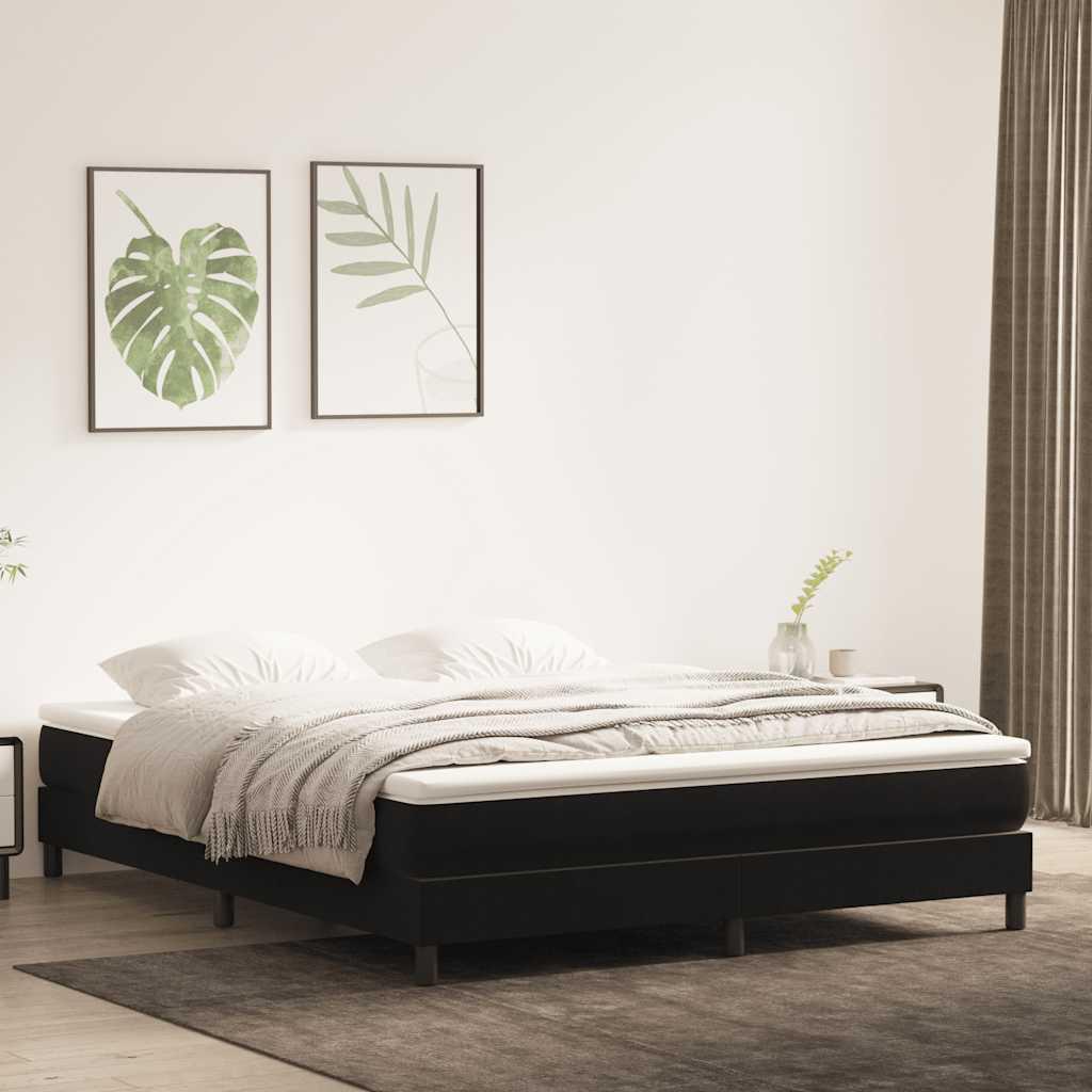 Kontinentalseng uden madras 180x220 cm fløjl sort billede