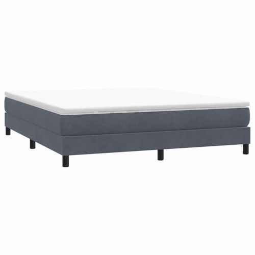 Kontinentalseng uden madras 180×210 cm - fløjl, mørkegrå