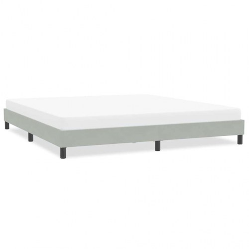 Sengeramme uden madras 200×220 cm - fløjl, lysegrå