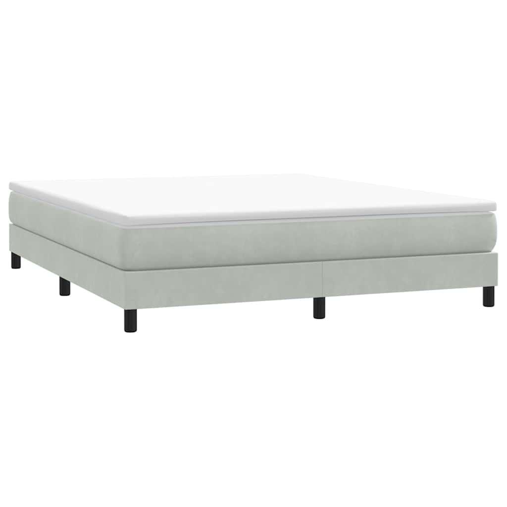 Kontinentalseng uden madras 180x210 cm fløjl lysegrå billede