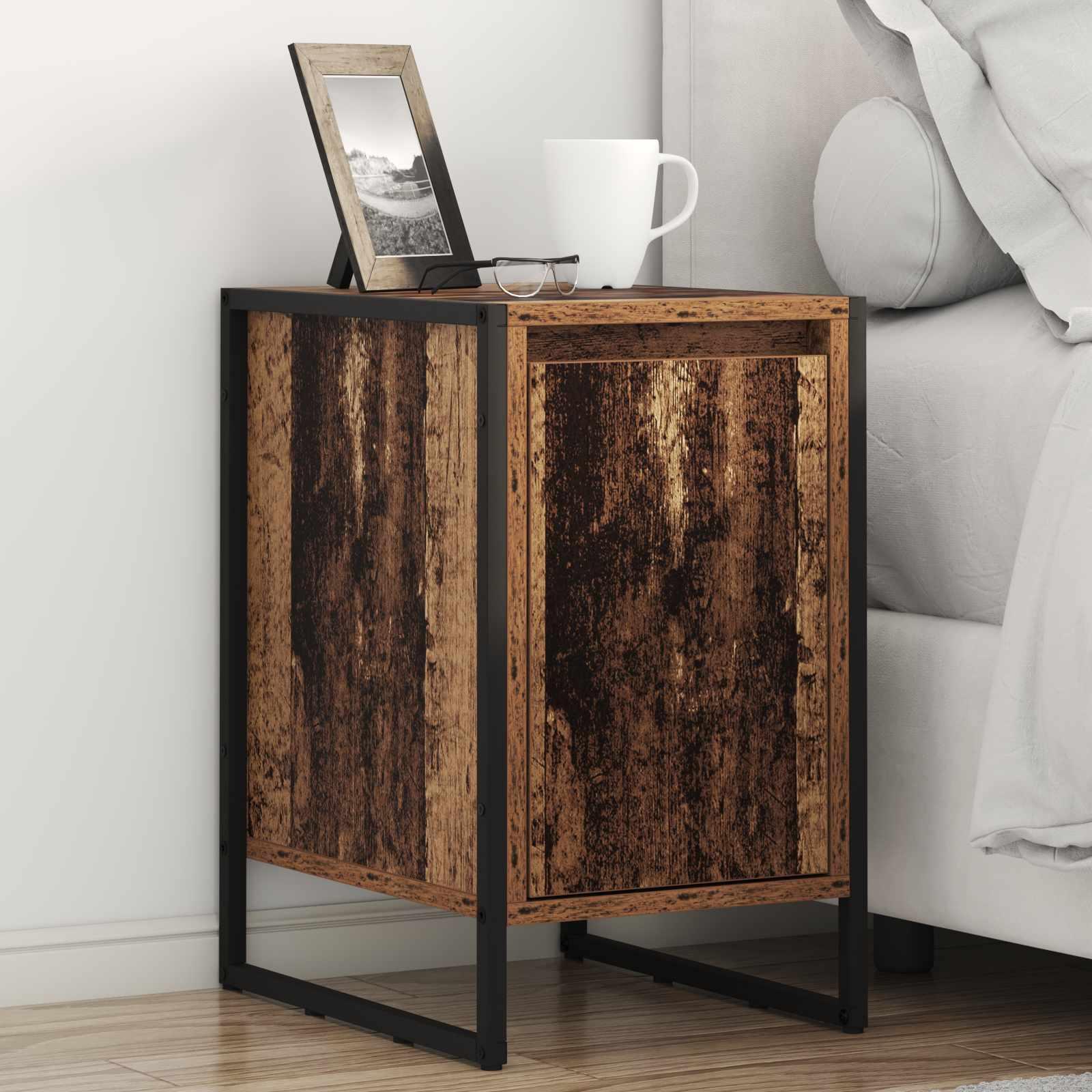 Sengebord 2 stk Gammelt træ 39,5 x 30 x 50 cm Konstrueret træ billede