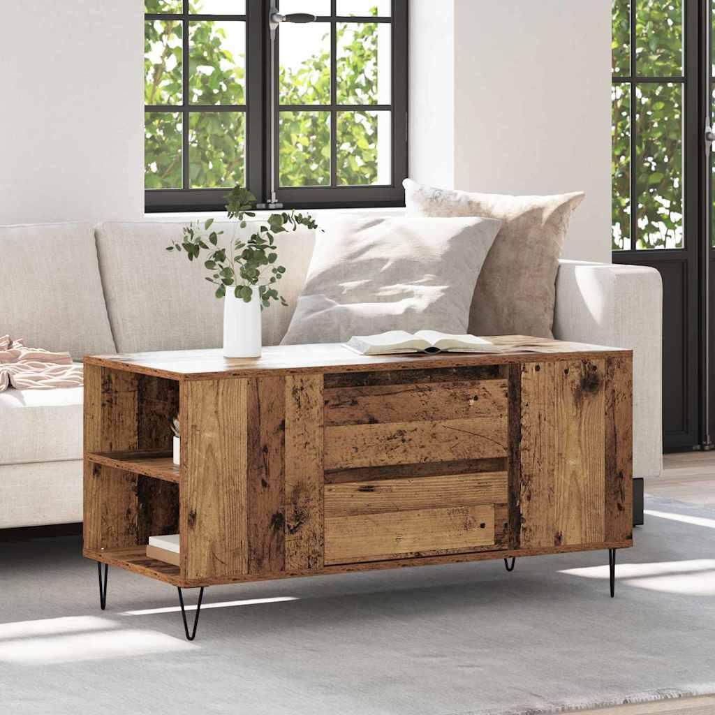 Sofabord Gammelt træ 102 x 44,5 x 50 cm Konstrueret træ billede