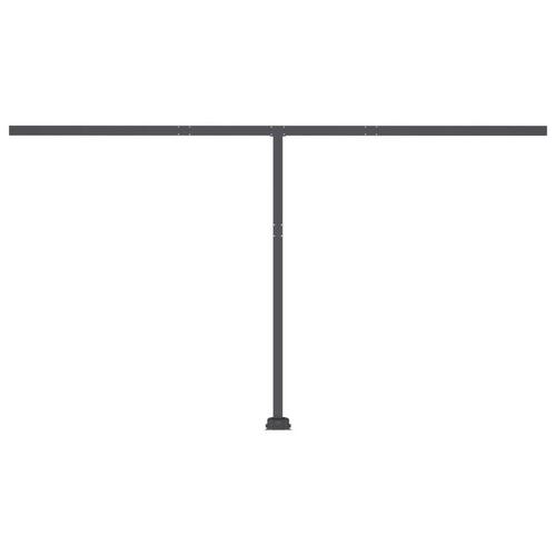 Markise m. LED + vindsensor 450x350 cm automatisk blå og hvid