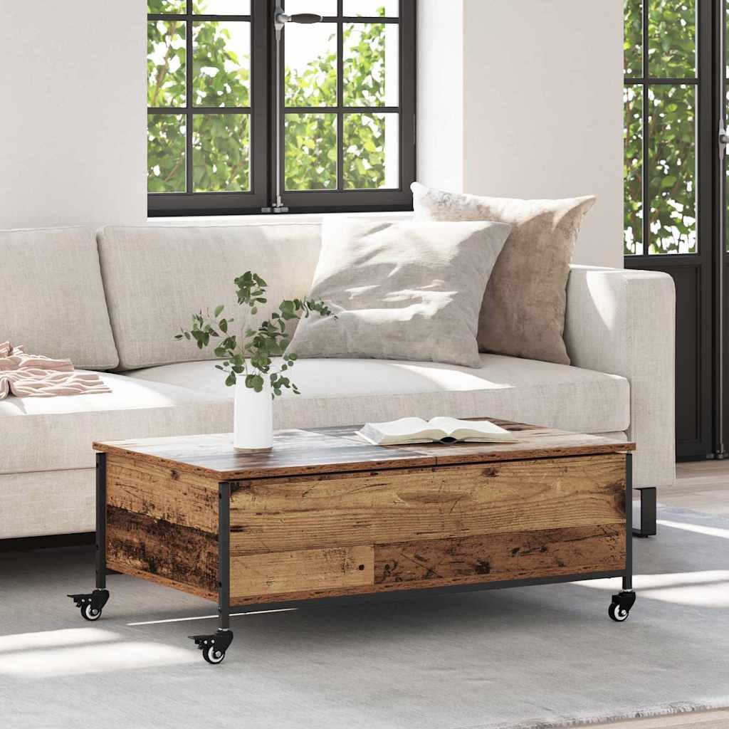 Sofabord Gammelt træ 91 x 55 x 32 cm Konstrueret træ billede