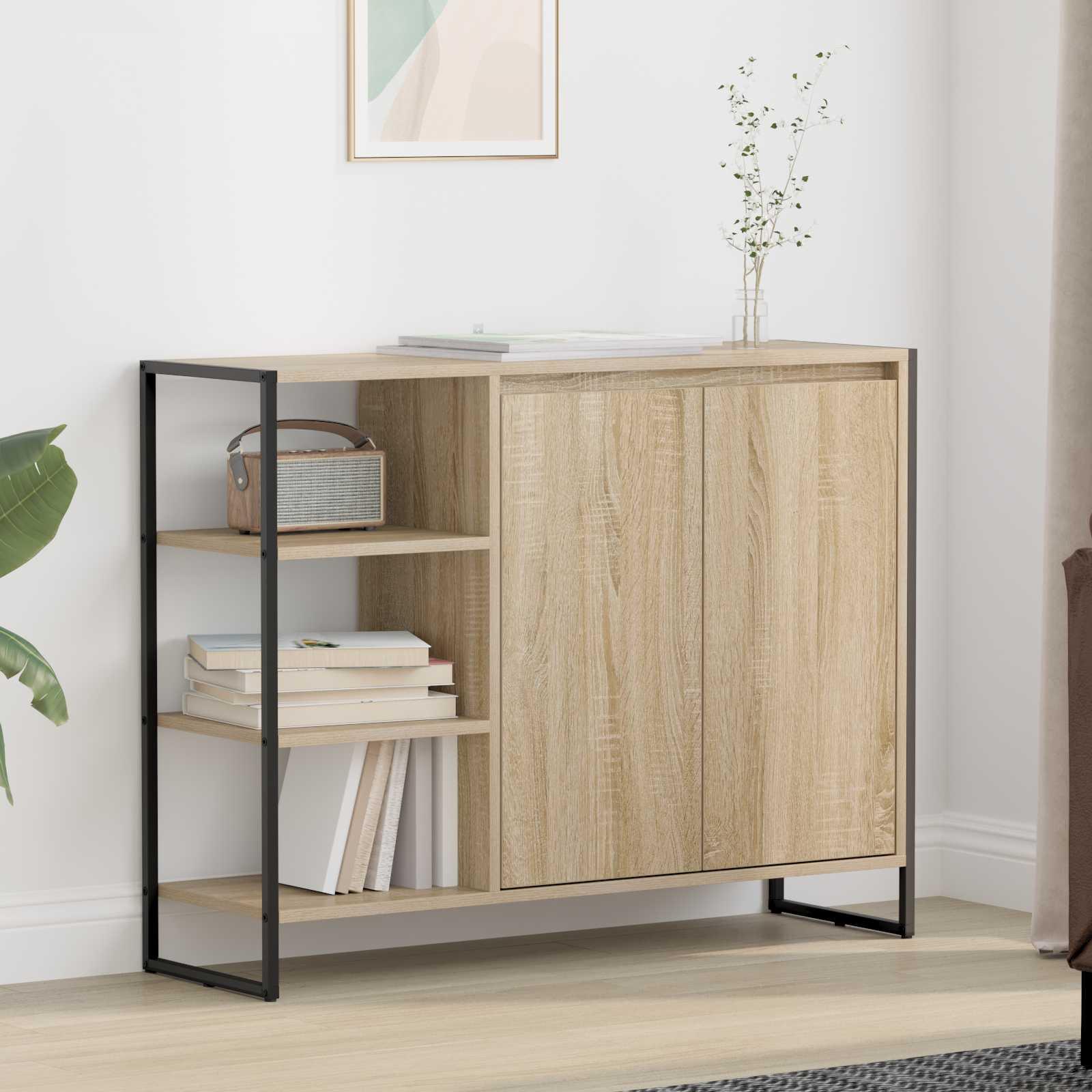 Sideskab Sonoma 96.5 x 30 x 75 cm Konstrueret træ billede