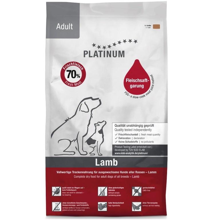 Hundefoder til voksne – PLATINUM Adult Lamb, semi‑moist, 5 kg billede