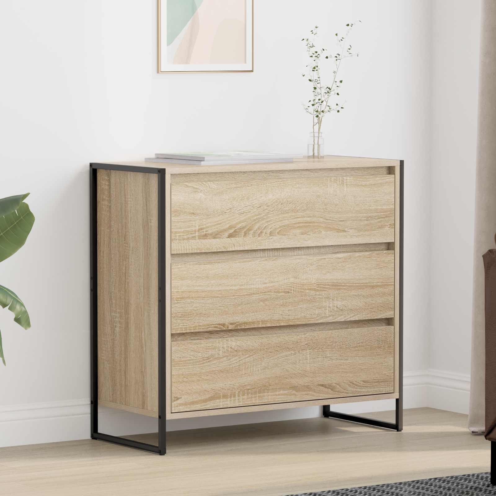 Sidebord med skuffe Sonoma 79 x 36 x 75.5 cm Konstrueret træ billede