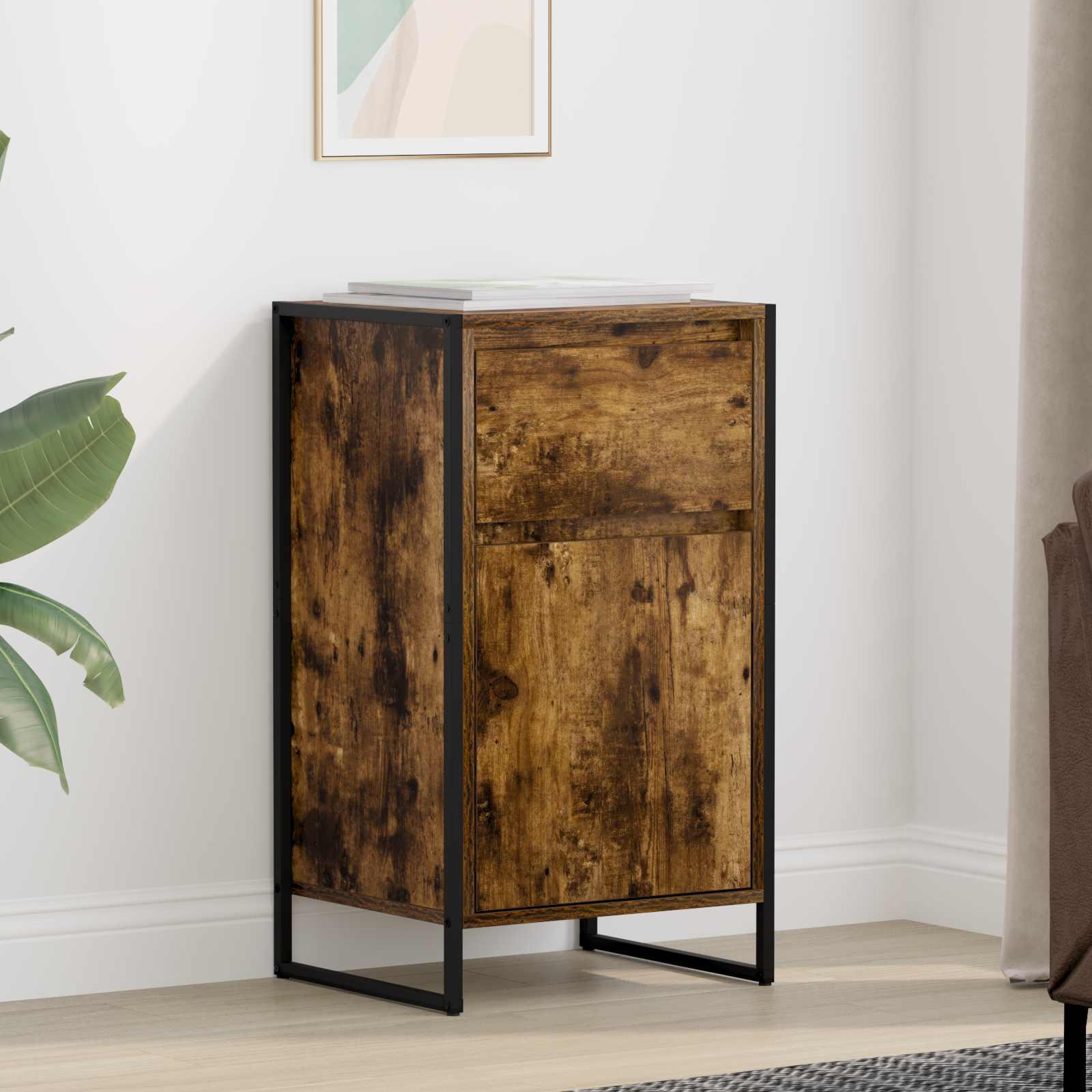 Sidebord Røget Eg 81 x 36 x 150.5 cm Konstrueret træ billede