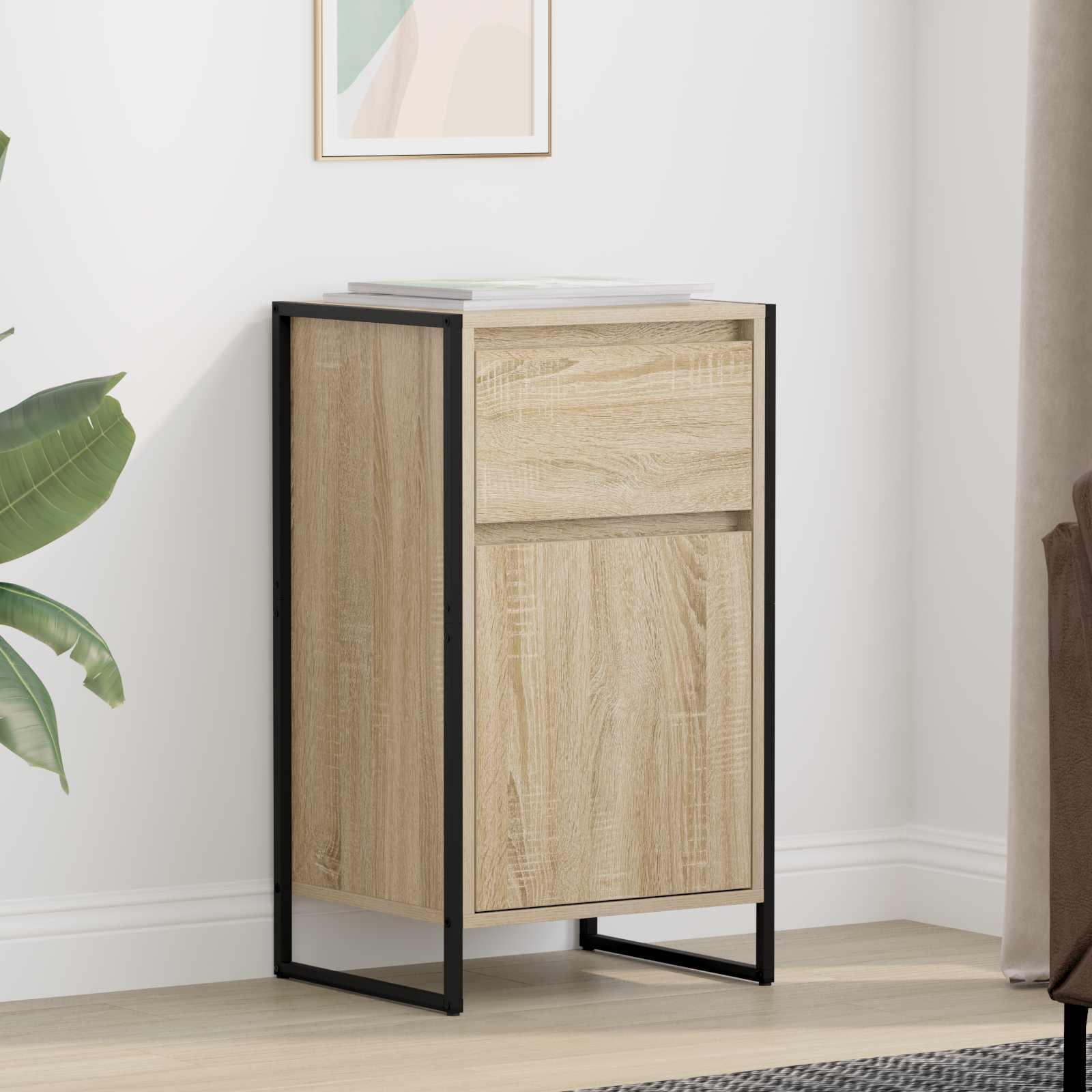 Sidebord med skuffe Sonoma 81 x 36 x 150.5 cm Konstrueret træ billede