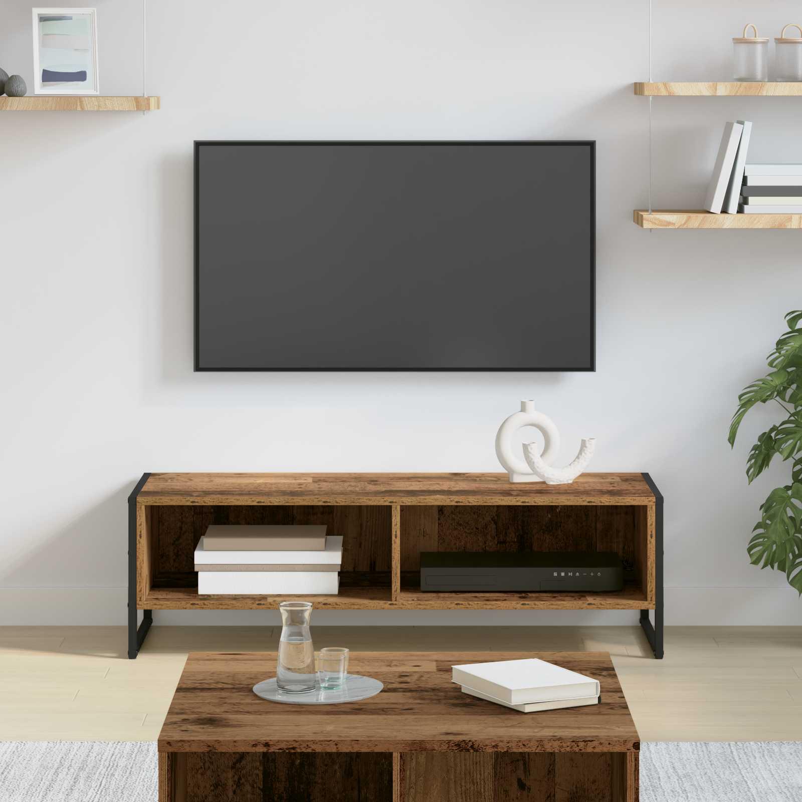 TV-skab Gammelt træ 100 x 36,5 x 30,5 cm Konstrueret træ billede