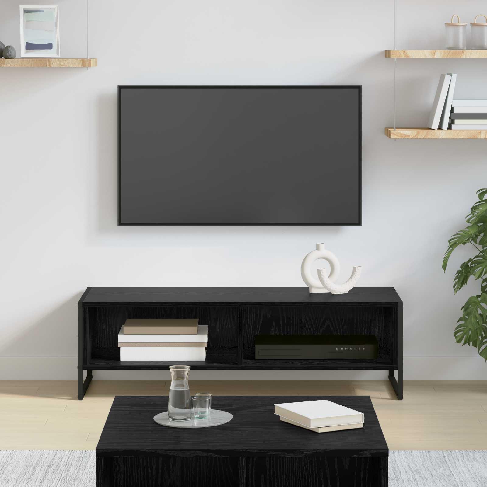 TV-skab Sort eg 100 x 36,5 x 30,5 cm Konstrueret træ billede