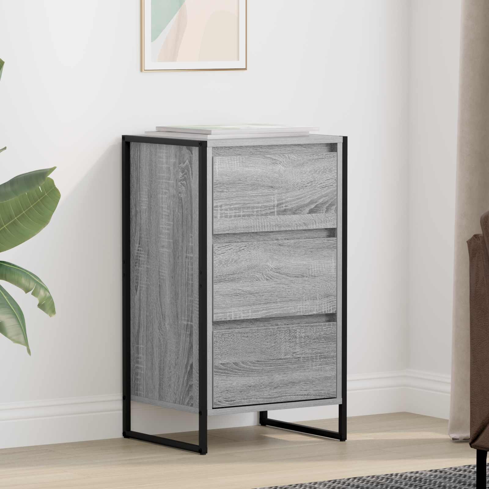 Sidebord Grå Sonoma 42 x 36 x 75.5 cm Konstrueret træ billede