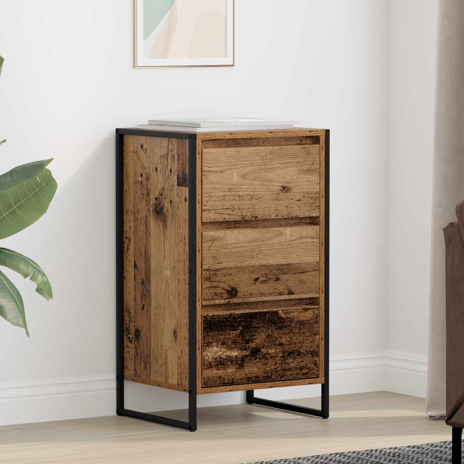 Sidebord Gammelt træ 42 x 36 x 75.5 cm Konstrueret træ billede