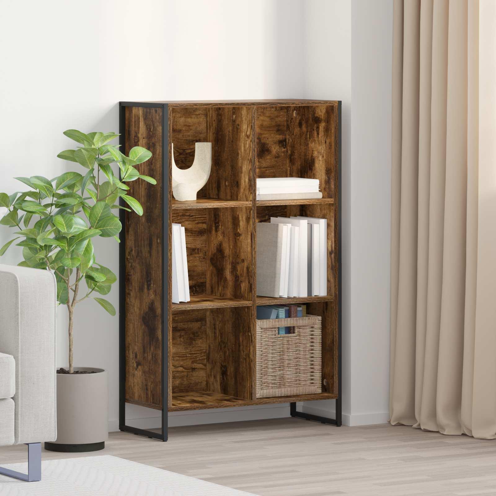 Bogskab Røget Eg 99,5 x 30 x 108,5 cm Konstrueret træ billede