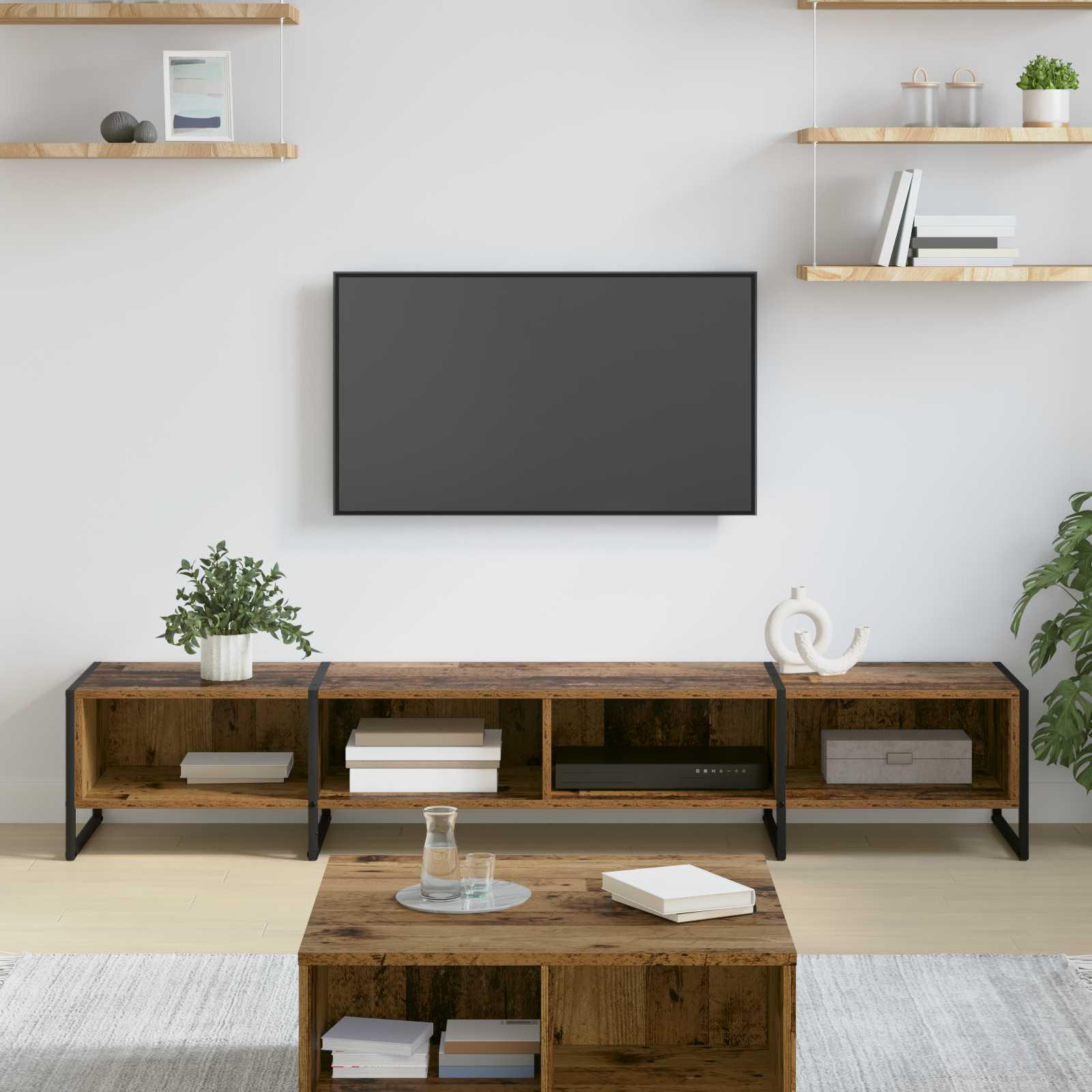 TV-skab Gammelt træ 170.5 x 36 x 30.5 cm Konstrueret træ billede