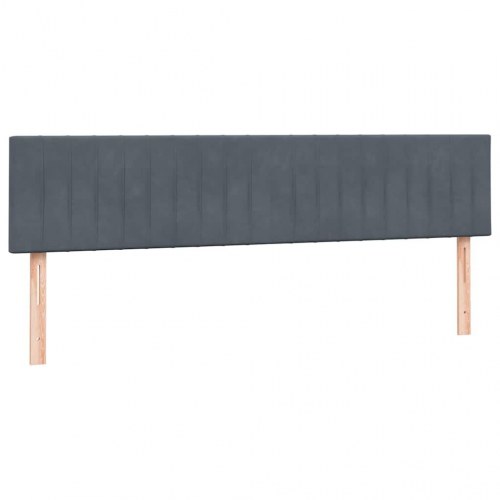 Kontinentalseng med pocketmadras 180x210 cm - fløjl, mørkegrå