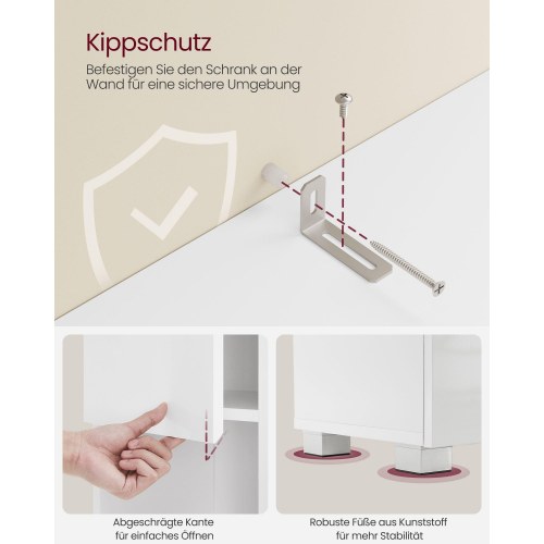 Højt smalt badeværelsesskab 30 × 30 × 170 cm, hvid, med skuffe og justerbare hylder