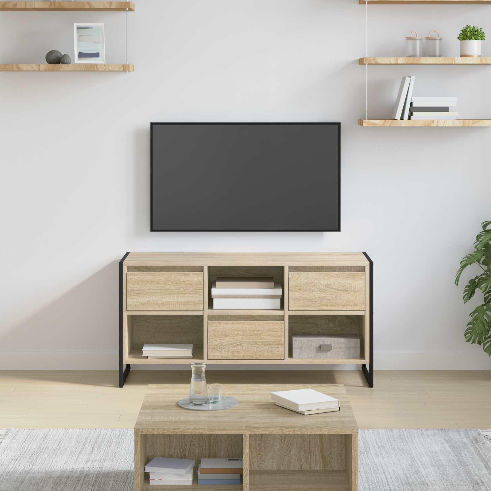 TV-skab med skuffe Sonoma 100 x 36 x 49,5 cm Konstrueret træ billede