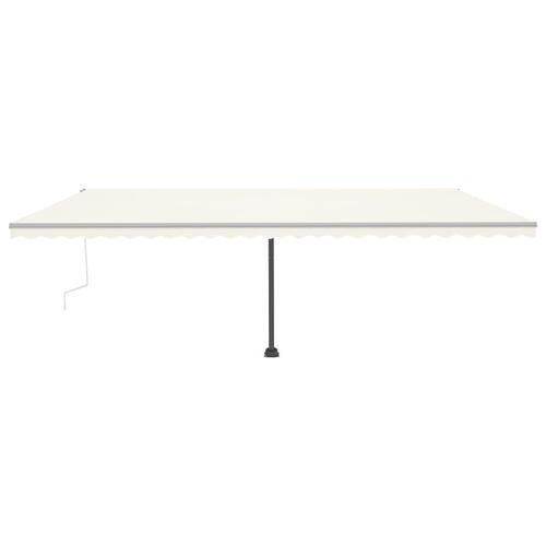 Fritstående markise 600x350 cm manuel betjening cremefarvet