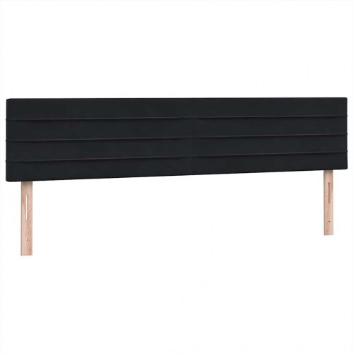 Kontinentalseng med madras sort 180x220 cm fløjl