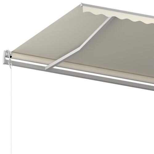 Fritstående markise 600x350 cm manuel betjening cremefarvet
