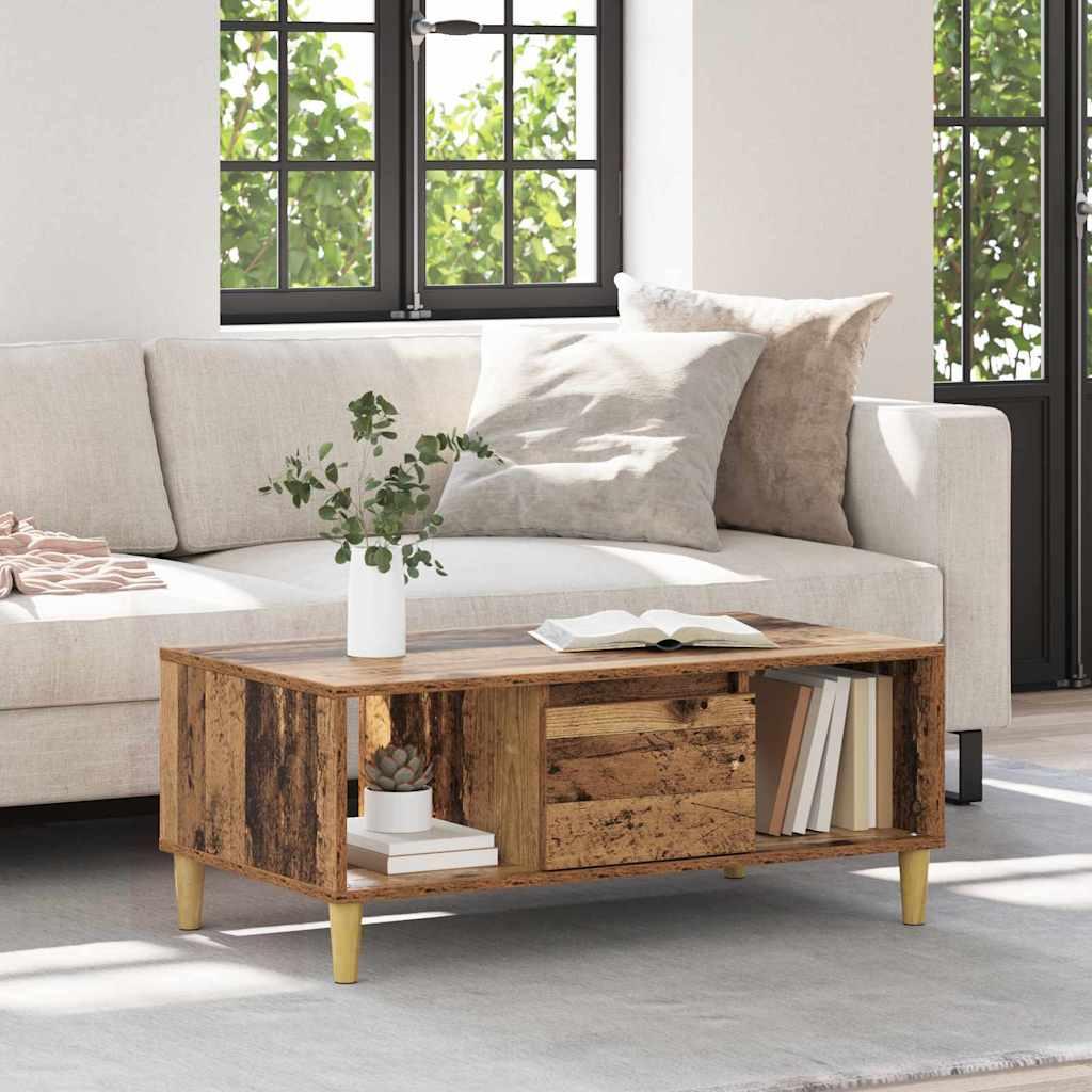 Sofabord Gammelt træ 90 x 50 x 26.5 cm Konstrueret træ billede
