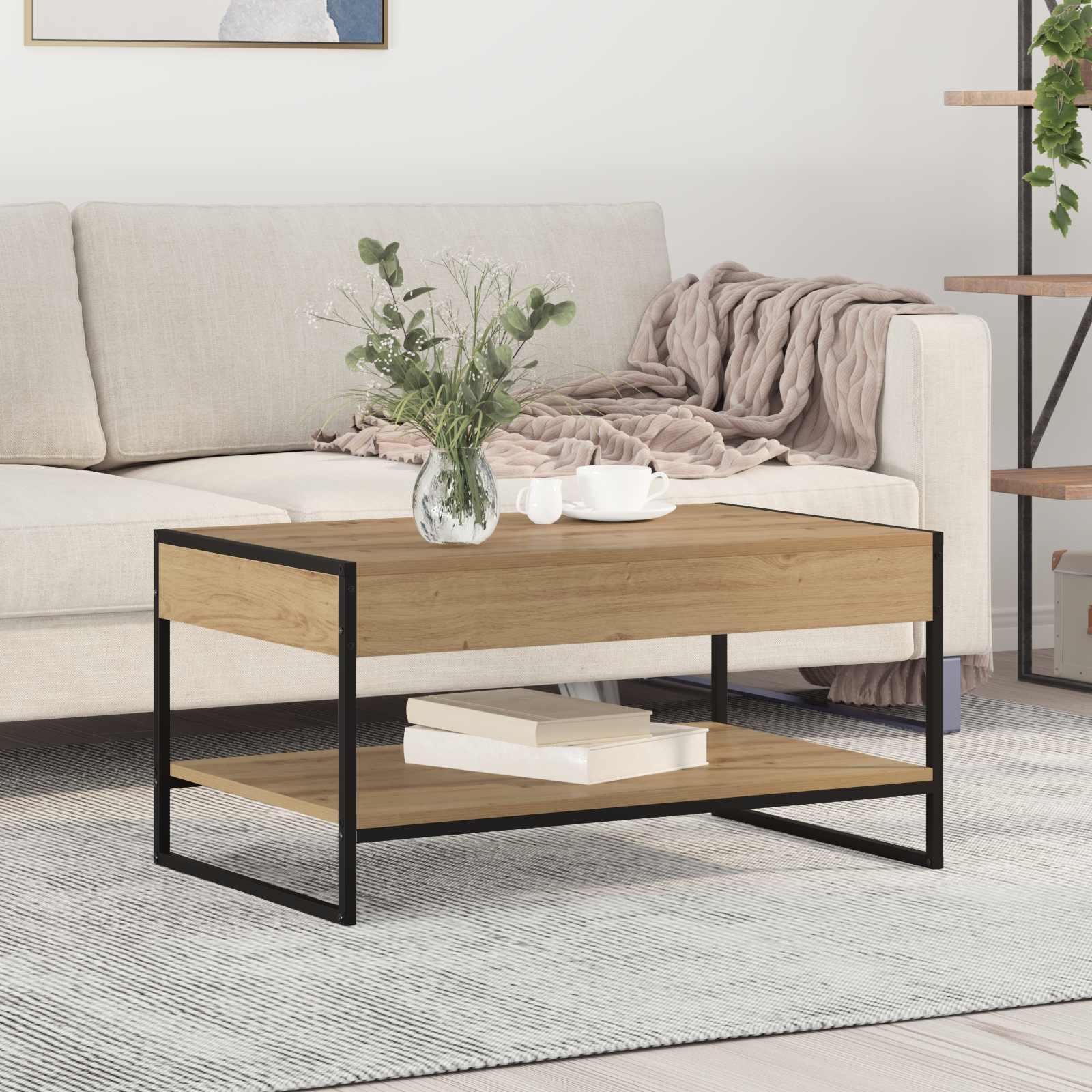 Sofabord Artisan eg 80 x 50 x 40 cm Konstrueret træ billede