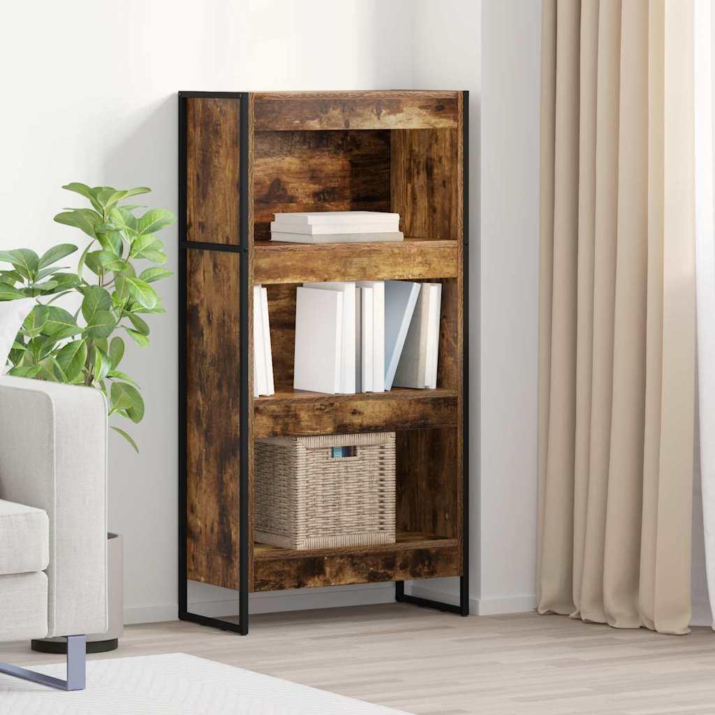 Bogskab Røget Eg 80 x 30 x 155 cm Konstrueret træ billede