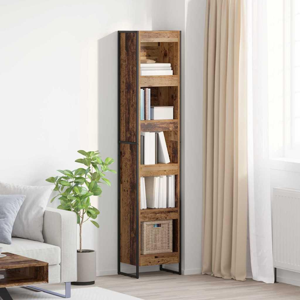 Bogskab Gammelt træ 80 x 30 x 155 cm Konstrueret træ billede
