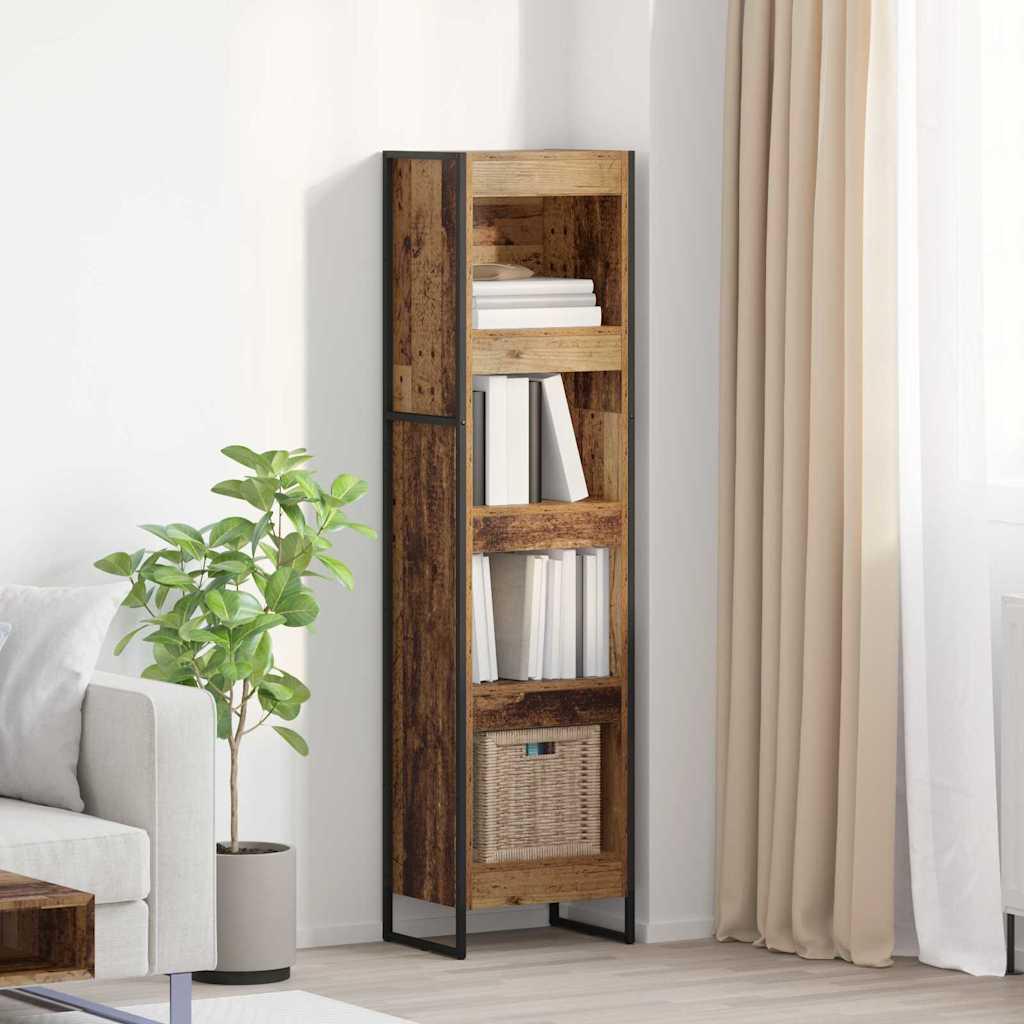 Bogskab Gammelt træ 80 x 30 x 155 cm Konstrueret træ billede