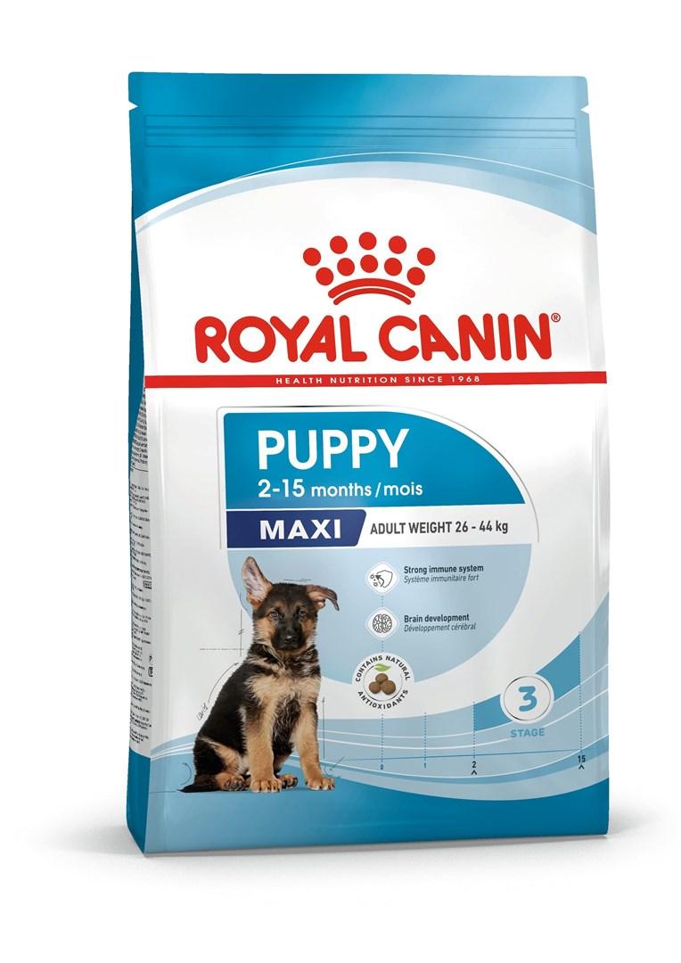 Hundefoder Royal Canin Maxi Puppy 15 kg – kylling, ris & grøntsager billede
