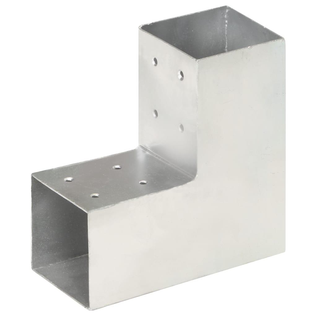 Stolpebeslag L-form 81x81 mm galvaniseret metal billede