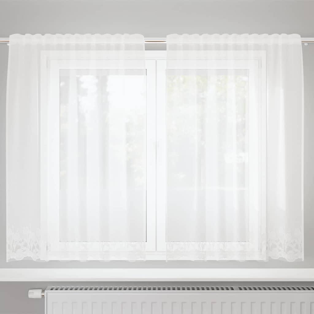 Lace Gardin med gardiner Hvid 150 x 160 cm Polyester billede