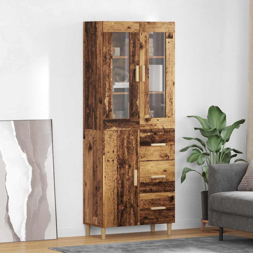 Highboard Gammelt træ 69,5 x 34 x 180 cm Konstrueret træ billede