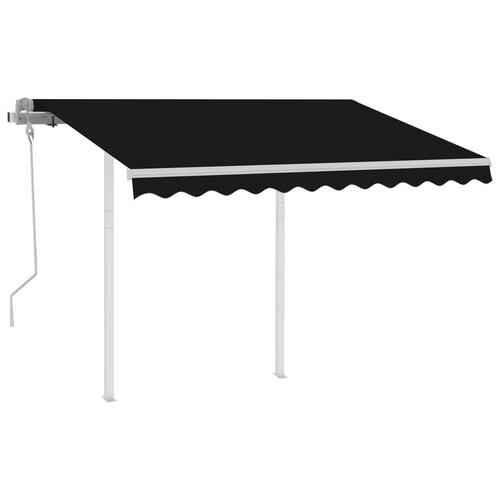 Foldemarkise m. stolper 3,5x2,5 m manuel betjening antracit
