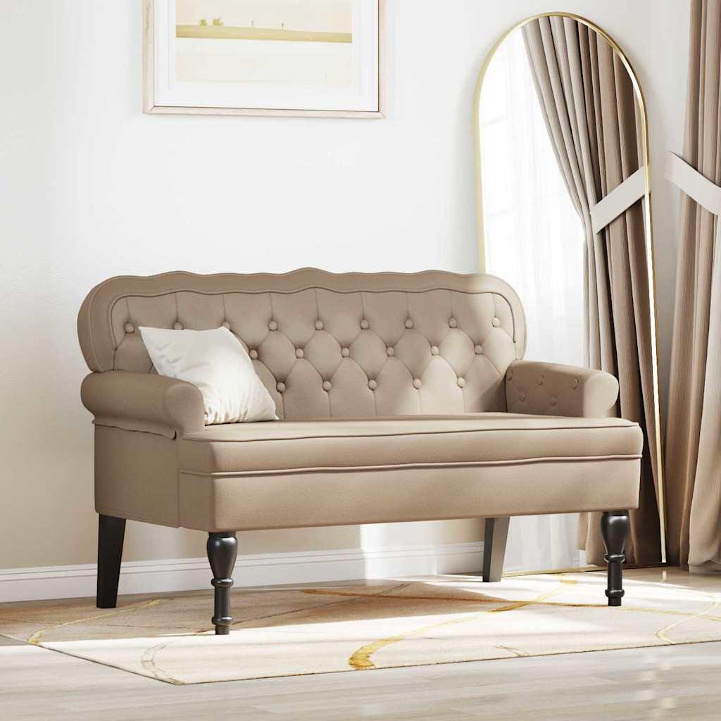 Chesterfield bænk Cappuccino 119.5 x 64.5 x 75 cm Faux læder
