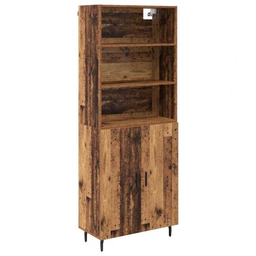 Highboard i gammelt træ med 2 døre