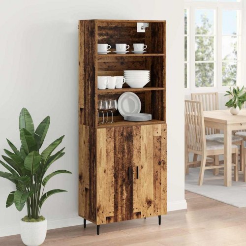Highboard i gammelt træ med 2 døre