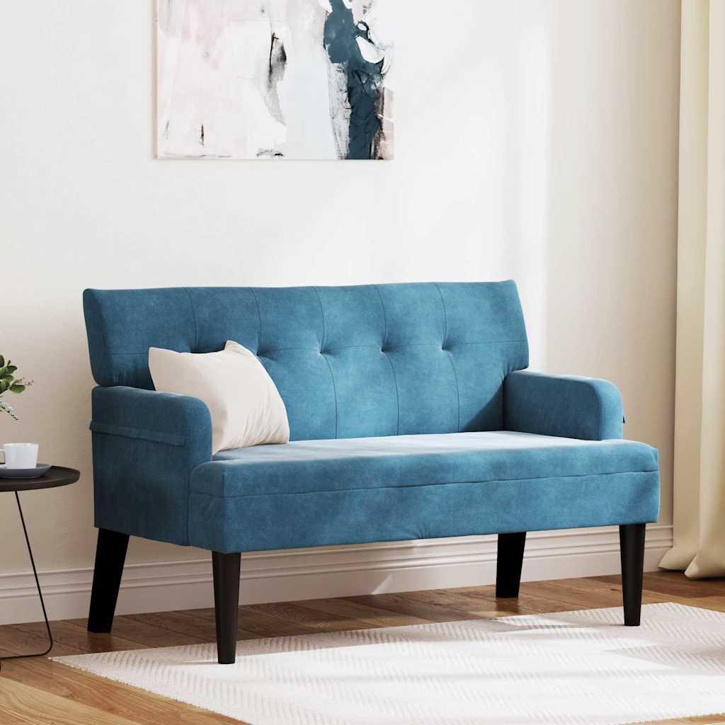 Chesterfield bænk Blå 112 x 65.5 x 75 cm Fløjl billede