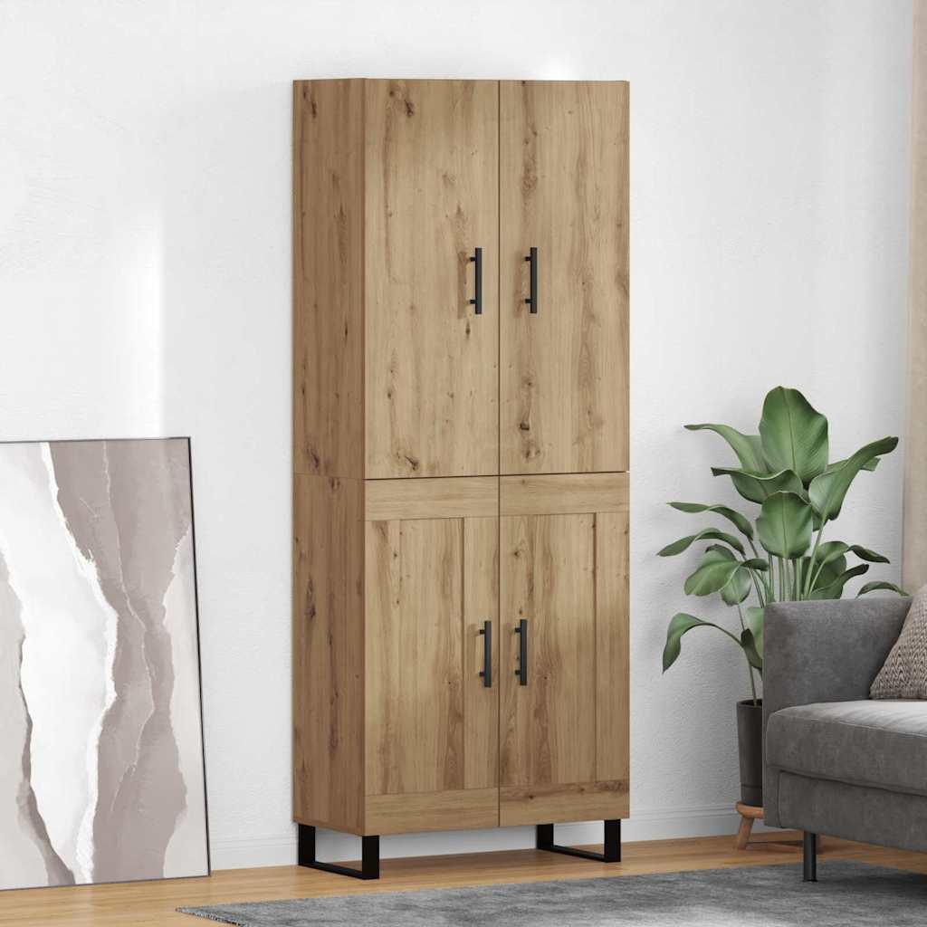 Highboard 2 stk Artisan Egetræ Ingeniørtræ og glas billede