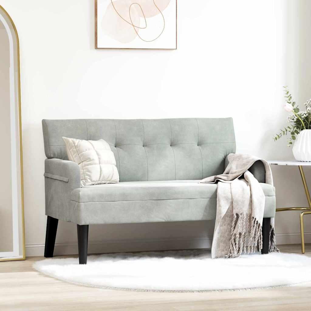 Chesterfield bænk Lysegrå 112 x 65.5 x 75 cm Fløjl billede