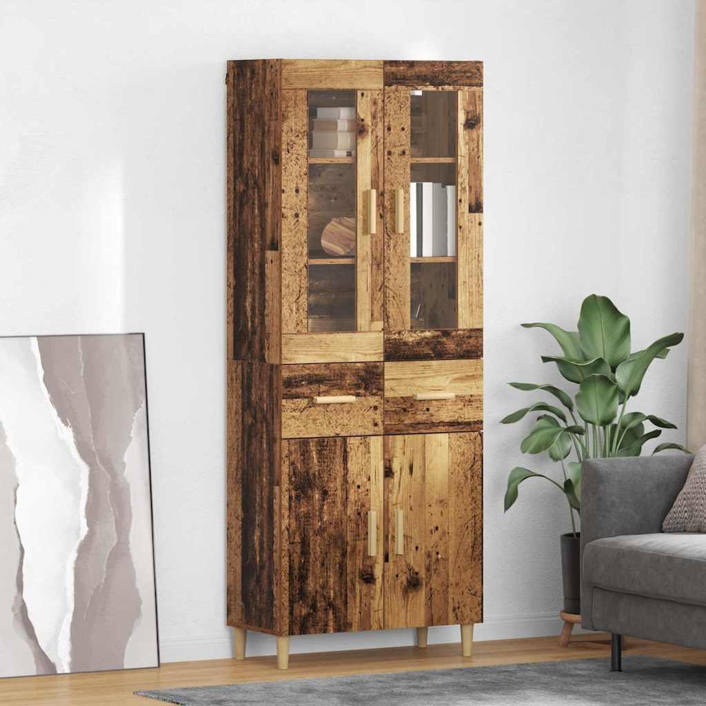 Highboard Gammelt træ 69,5 x 34 x 180 cm Konstrueret træ billede
