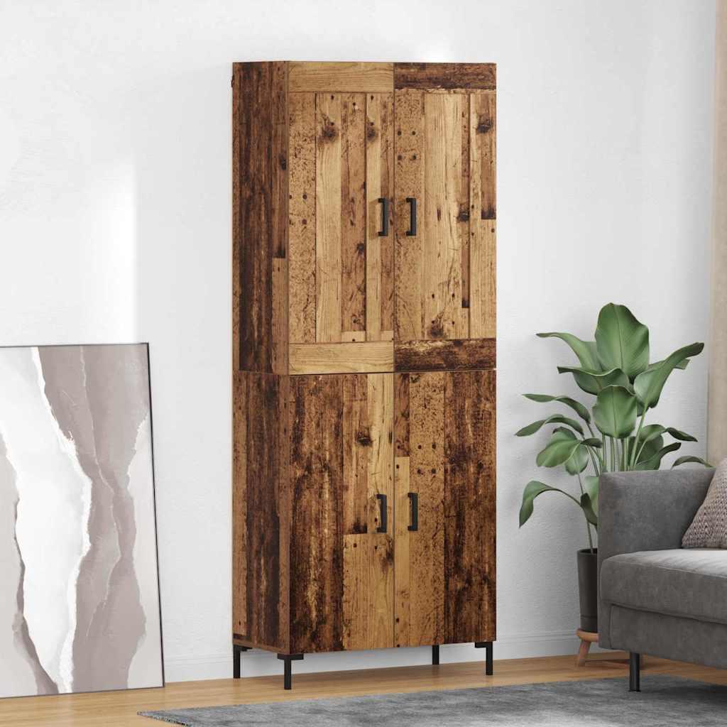 Highboard 2 stk Gammelt træ Konstrueret træ billede
