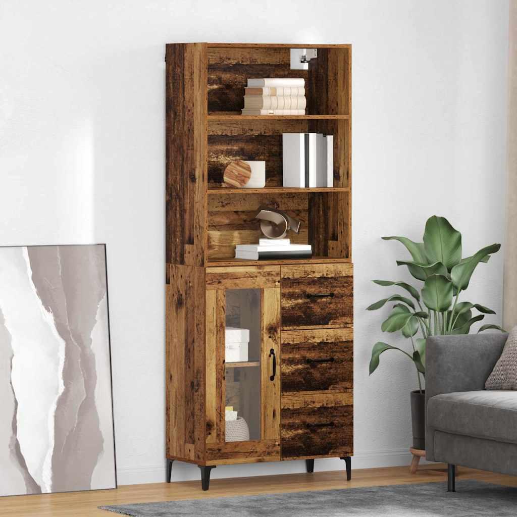Highboard Gammelt træ 69,5 x 34 x 180 cm Konstrueret træ billede